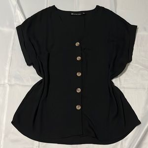 NWOT NY&CO BLACK BUTTON DOWN BLOUSE